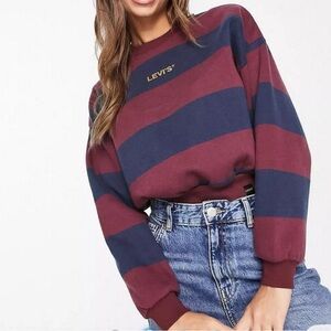 Levi Navy Blue and Maroon Crop Top